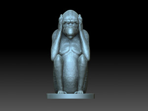 Monkey don t hear Model Cetak 3D