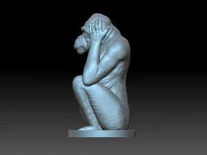 Monkey don t hear 3D Print Model