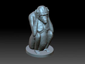 Monkey don t hear 3D Print Model