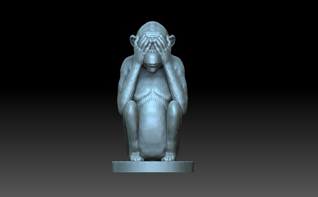 Monkey with his eyes closed Model Cetak 3D .c4d .max .obj .3ds .fbx .stl .blend 