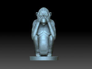 Monkey with his eyes closed 3D Print Model