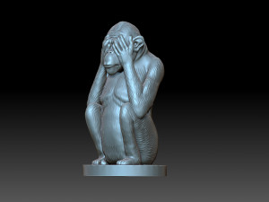 Monkey with his eyes closed Model Cetak 3D