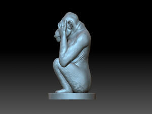Monkey with his eyes closed Model Cetak 3D