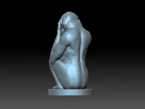 Monkey with his eyes closed 3D Print Model