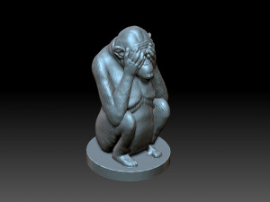 Monkey with his eyes closed Model Cetak 3D