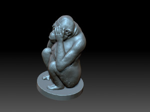 Monkey with his eyes closed Model Cetak 3D