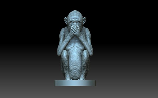 Monkey 3D Принт Модель .c4d .max .obj .3ds .fbx .stl .blend 