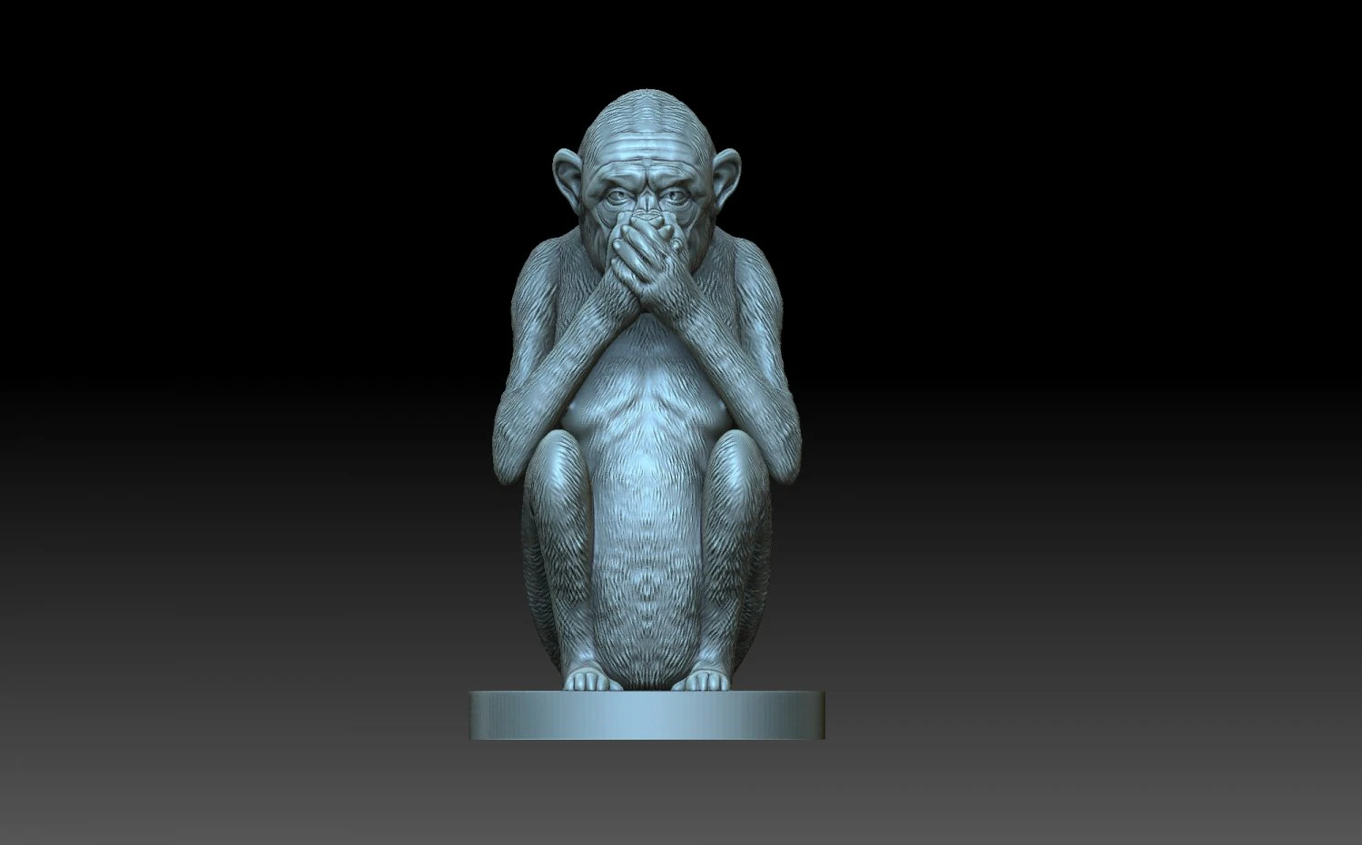 Monkey 3D Print Model .c4d .max .obj .3ds .fbx .stl .blend 