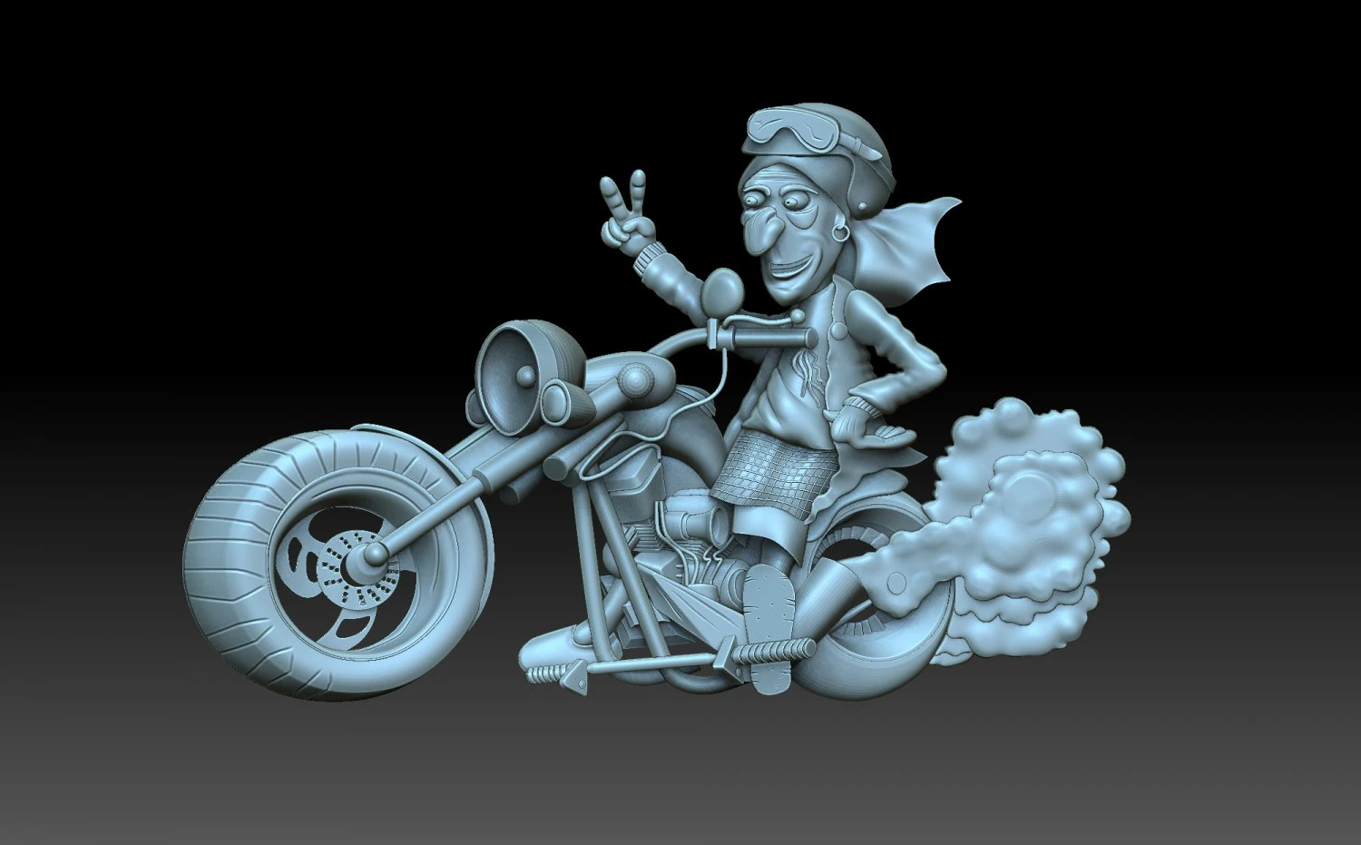 Granny biker 3D Print Model .c4d .max .obj .3ds .fbx .stl .blend 