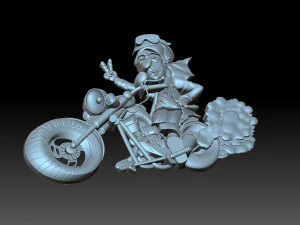 Granny biker 3D Print Model