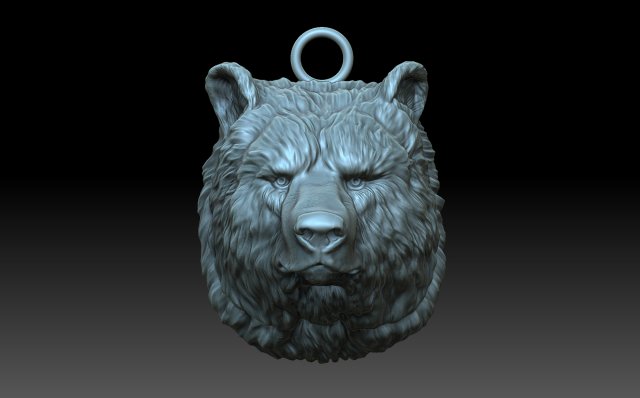 Bear head 3D प्रिंट मॉडल .c4d .max .obj .3ds .fbx .stl .blend 
