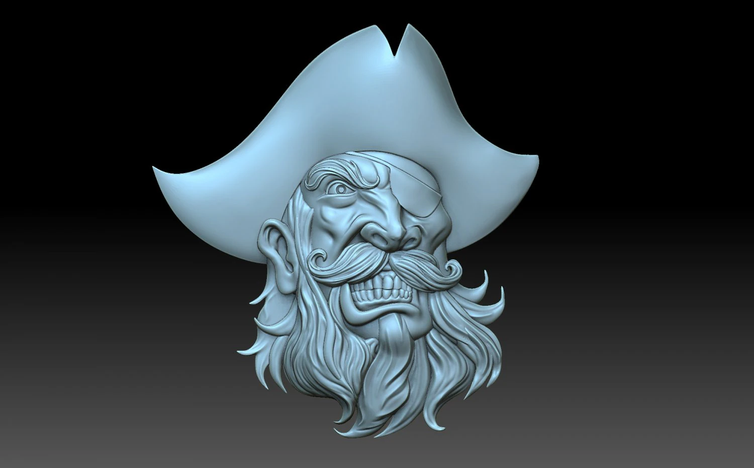Pirate head 3D Print Model .c4d .max .obj .3ds .fbx .stl .blend