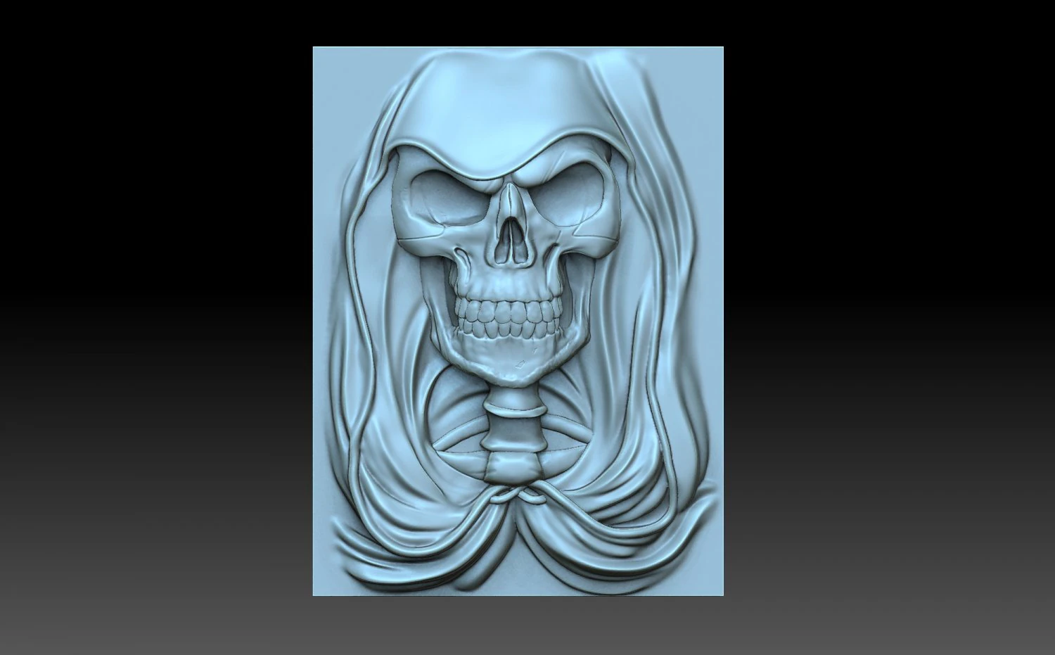 Skull With Hood 3D Print Model .c4d .max .obj .3ds .fbx .stl .blend