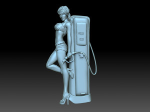 The girl at the gas station 3Dプリントモデル