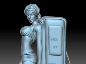 The girl at the gas station 3D Print Model