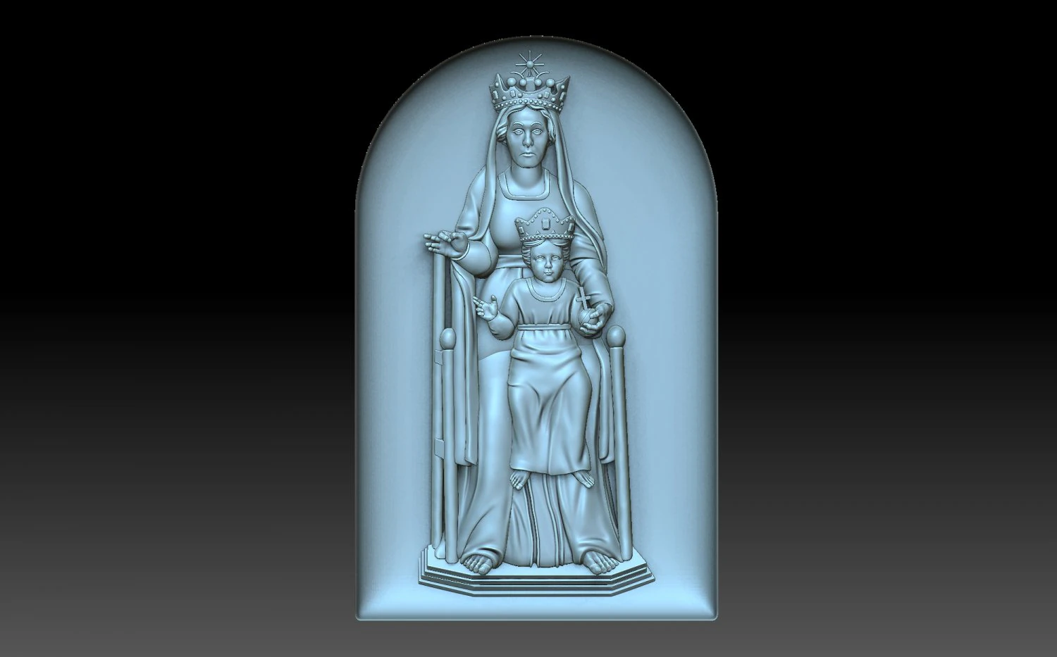 The Virgin Mary with Jesus 3D Print Model .c4d .max .obj .3ds .fbx .stl .blend 