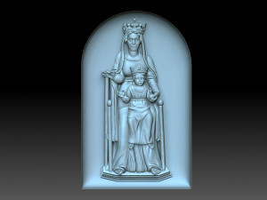 The Virgin Mary with Jesus 3D Print Model