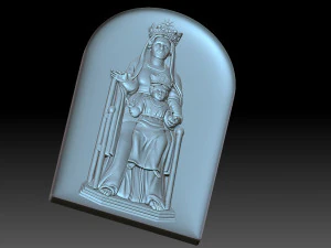 The Virgin Mary with Jesus 3D Print Model