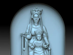 The Virgin Mary with Jesus 3D Print Model