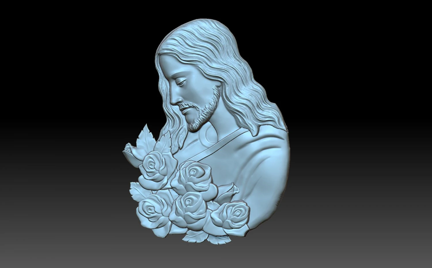 Jesus with flowers 3D Print Model .c4d .max .obj .3ds .fbx .stl .blend