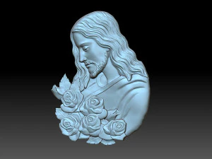 花を持つイエス 3Dプリントモデル