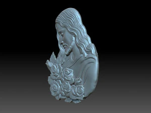 Jesus with flowers 3D Print Model