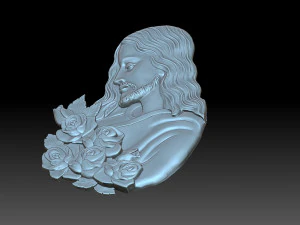 Jesus with flowers 3D Print Model