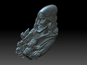 Jesus with flowers 3D Print Model