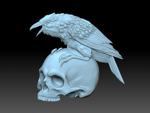 The raven and the skull 3D Print Models
