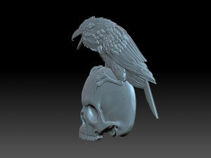 The raven and the skull 3D Print Model