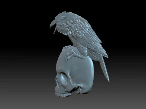 The raven and the skull 3D Print Model