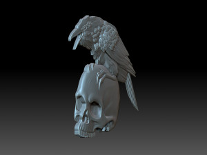 The raven and the skull 3D Print Model