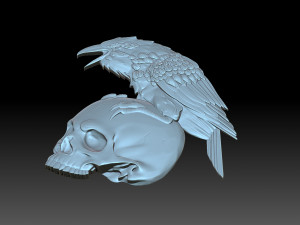 The raven and the skull 3D Print Model
