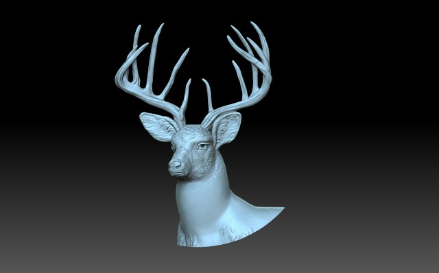 Deer head 3D 打印模型 .c4d .max .obj .3ds .fbx .stl .blend 