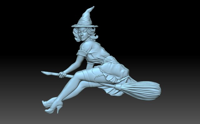 Witch 3D Baskı Modeli .c4d .max .obj .3ds .fbx .stl .blend 