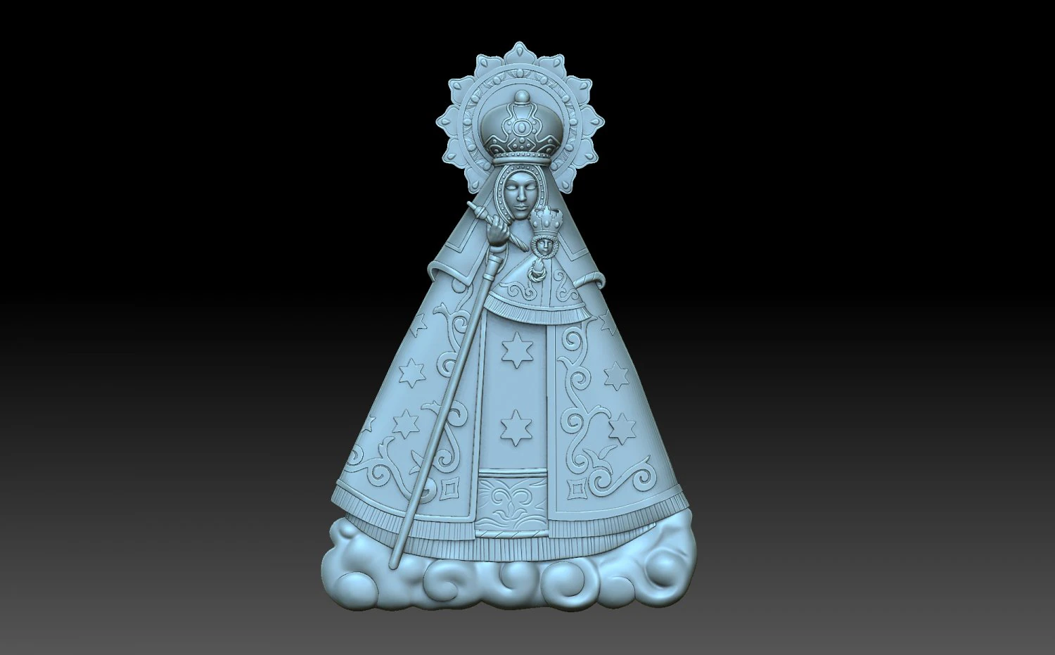 The Virgin Mary 3D Print Model .c4d .max .obj .3ds .fbx .stl .blend 