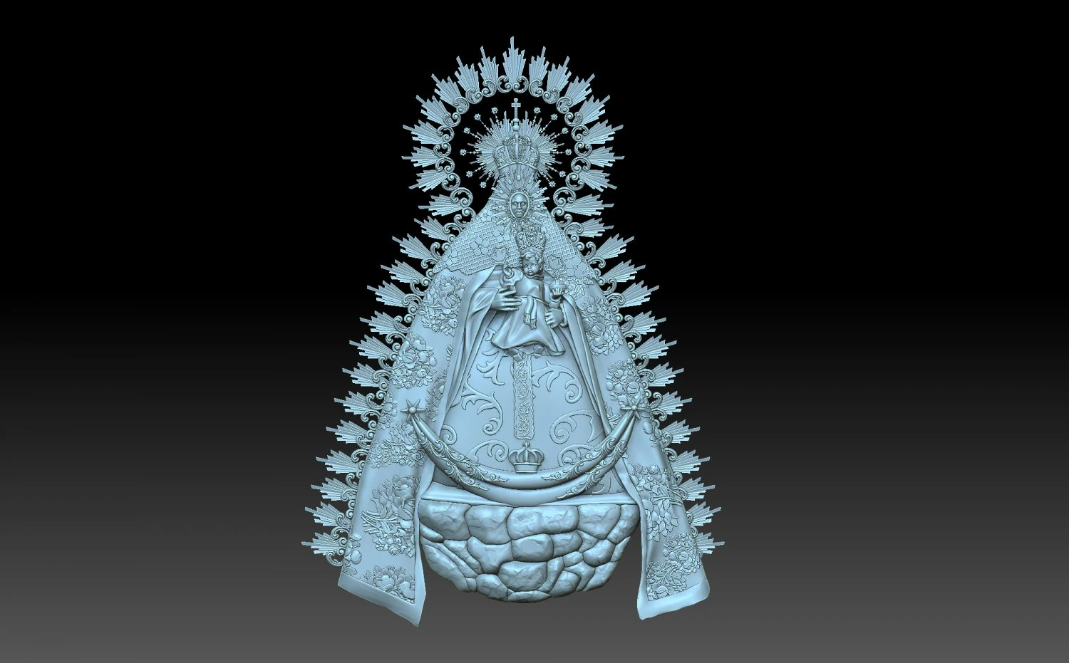 The Saint with Jesus 3D Print Model .c4d .max .obj .3ds .fbx .stl .blend