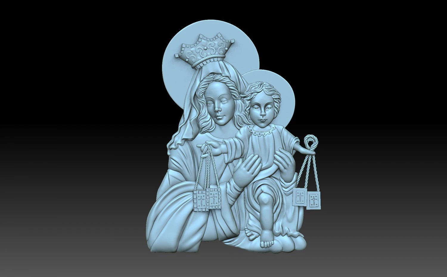 The virgin and jesus 3D Print Model .c4d .max .obj .3ds .fbx .stl .blend