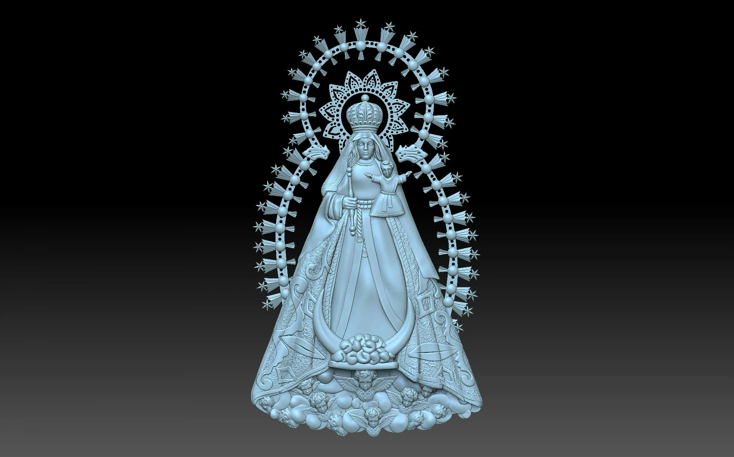 The Virgin Mary 3D Print Model .c4d .max .obj .3ds .fbx .stl .blend 