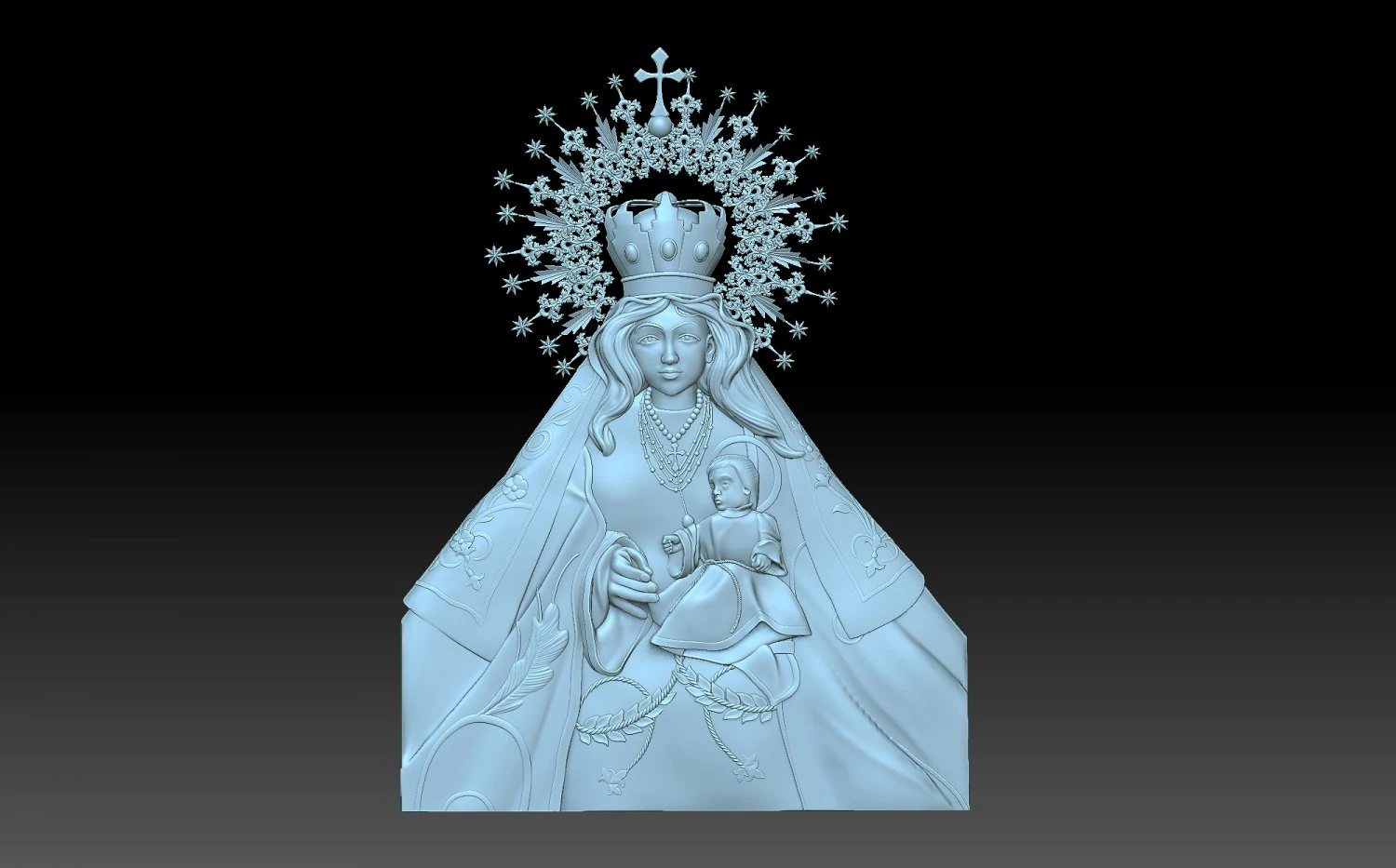 Virgen de la Merced 3D Print Model .c4d .max .obj .3ds .fbx .stl .blend 