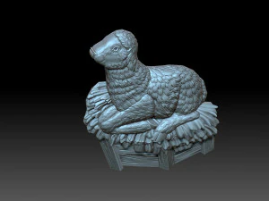 A sheep in the hay 3D Print Model