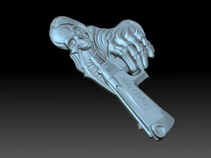 A skeleton with a gun 3D Print Model