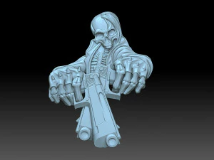 Uno scheletro con pistole Modello di stampa 3D