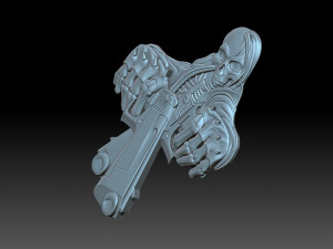 A skeleton with pistols Modèles 3D en vedette
