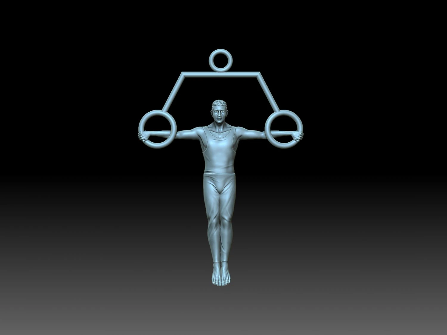 Gymnast on rings 3D Print Model .c4d .max .obj .3ds .fbx .stl .blend 