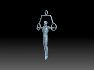 Gymnast on rings Model Cetak 3D