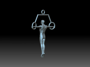 Gymnast on rings Model Cetak 3D