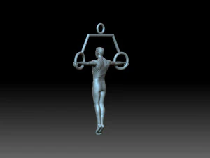 Gymnast on rings 3D Print Model