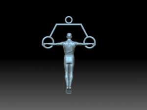 Gymnast on rings Model Cetak 3D