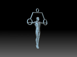 Gymnast on rings Model Cetak 3D